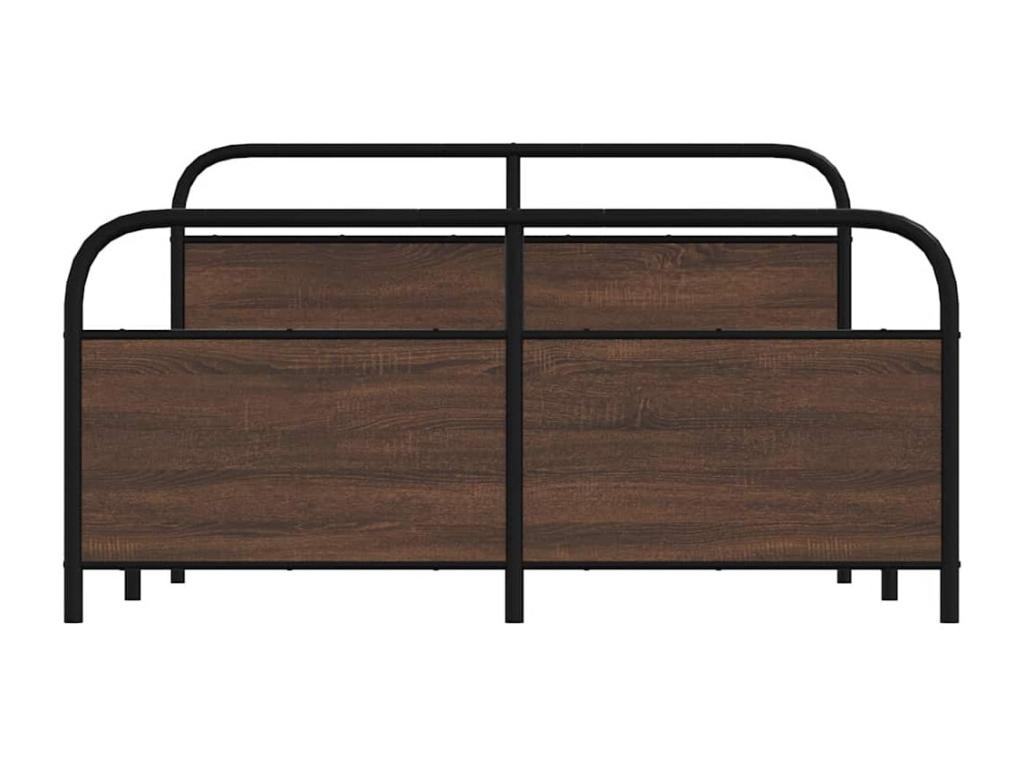 Metal bed frame without mattress, brown oak, 160x200 cm, GDAA67123