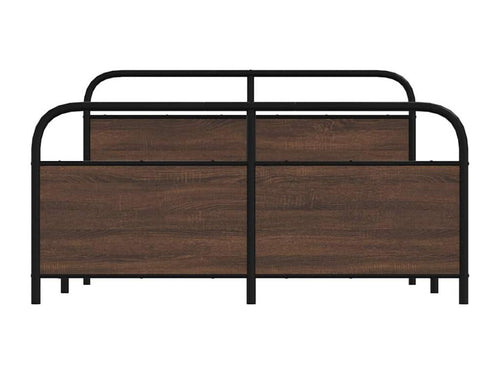 Metal bed frame without mattress, brown oak, 160x200 cm, GDAA67123