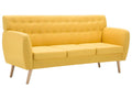 3-seater sofa upholstered in fabric, 172x70x82 cm, yellow NFLJ13914
