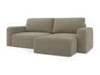 3-seater right-hand corner sofa bed in Nobellea - dark beige - Nobellea FQMH09153