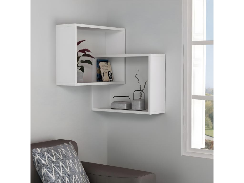 Corner wall shelf with 2 shelves, H68 cm - Ring BJUM44618